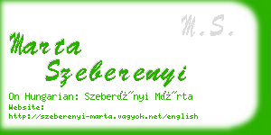 marta szeberenyi business card